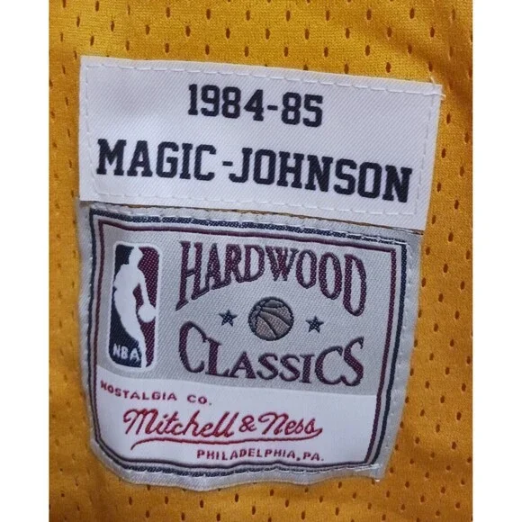 Magic Johnson (Mitchell/Ness)-(Lakers)-(1984-85)-(Yellow)-(Size:XL)-(New)-$100 - Picture 11 of 11